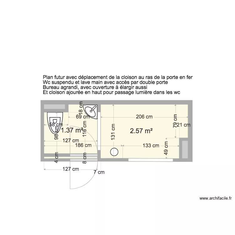 104 OBERKAMPF WC BUREAU 2. Plan de 