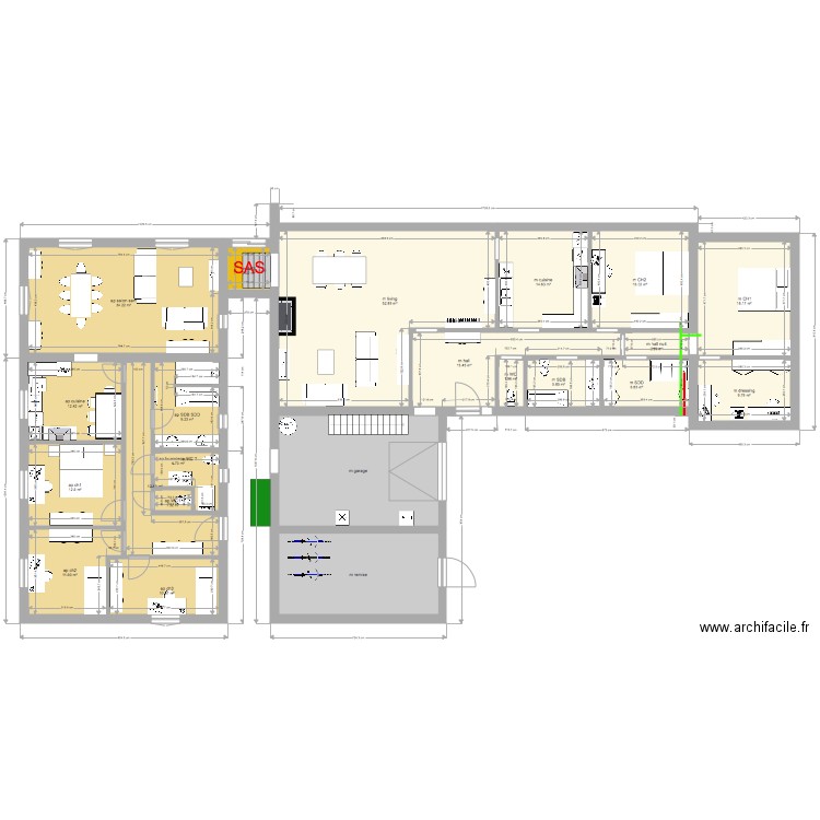 salon jardin maison 2 CH appartement 3ch remise vélos . Plan de 0 pièce et 0 m2