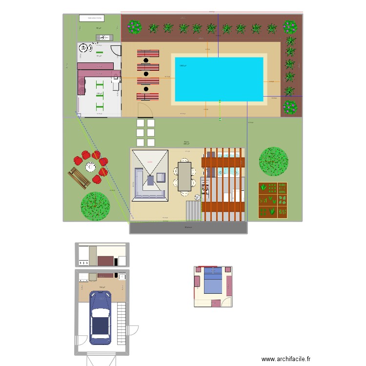 Aménagement extérieure arrière. Plan de 0 pièce et 0 m2