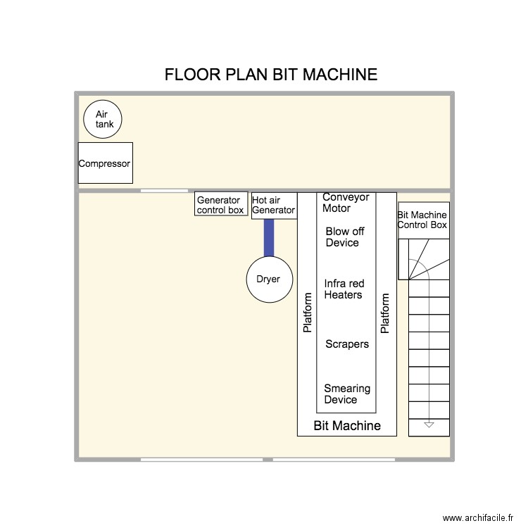 bit machine. Plan de 2 pièces et 29 m2