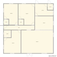 plan de 3 chambres salon avec salle à manger et cuisine 