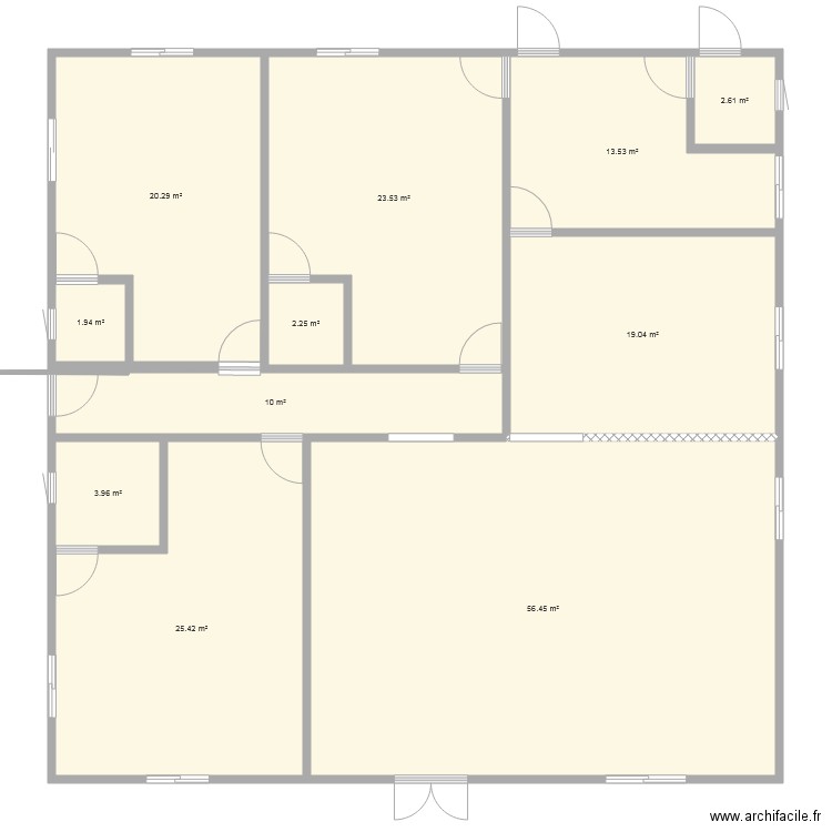 plan de 3 chambres salon avec salle à manger et cuisine . Plan de 0 pièce et 0 m2