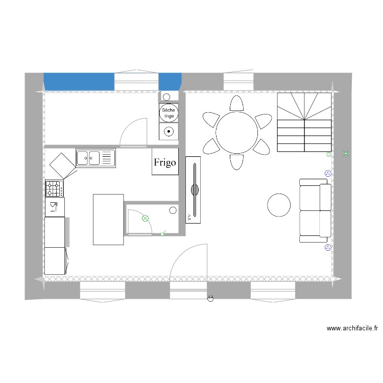 plan maison meuble. Plan de 21 pièces et 190 m2