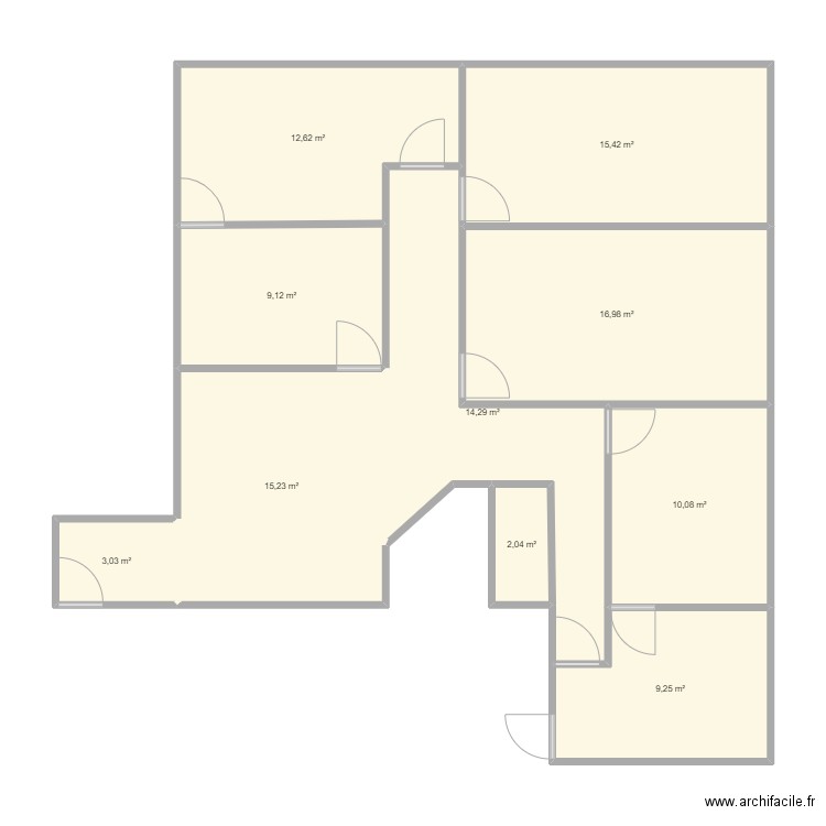 Medecin8. Plan de 10 pièces et 108 m2