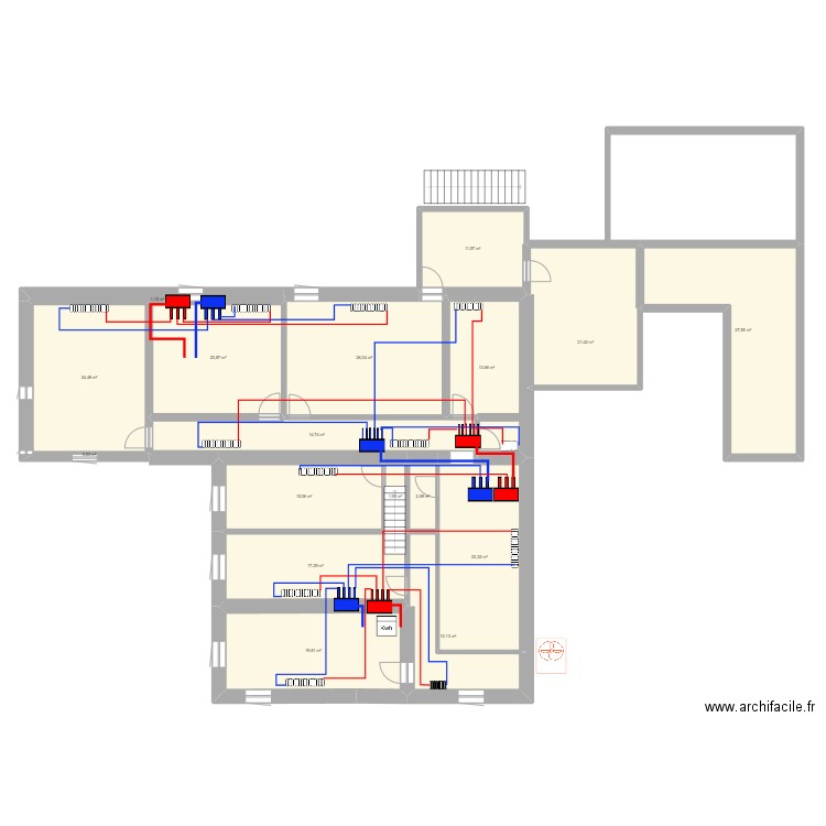 maison clarac CHAUFFAGE 1 ETAGE. Plan de 17 pièces et 251 m2