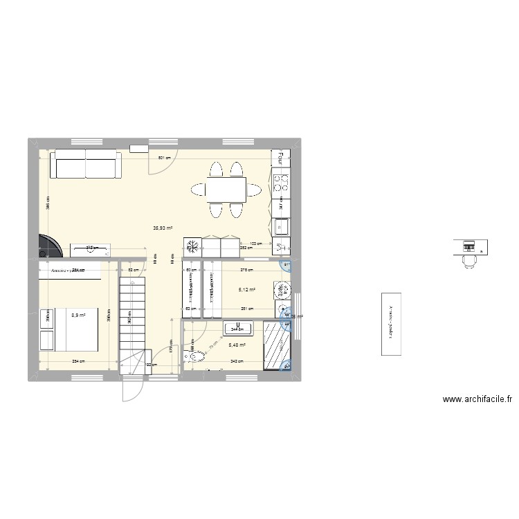 Maison bas HippoIlan. Plan de 5 pièces et 55 m2