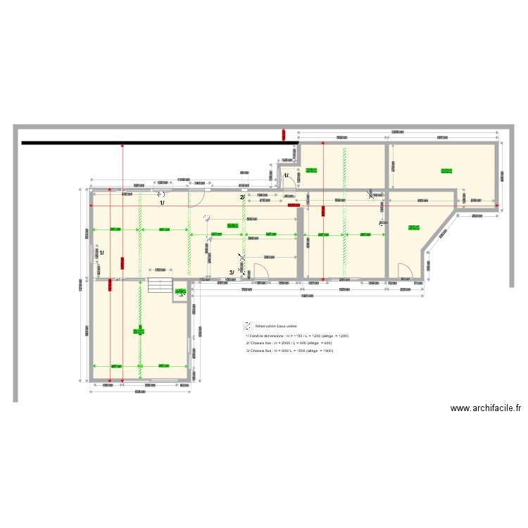 Barnouins 11 Gros Oeuvre. Plan de 6 pièces et 187 m2