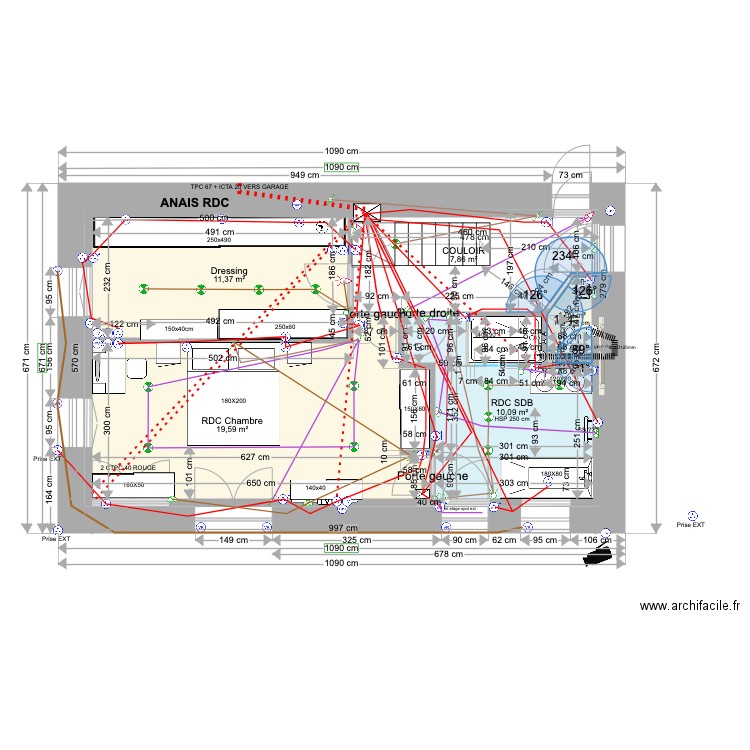 ANAIS BAT1 RDC ELEC 05 03 2023 v2. Plan de 7 pièces et 107 m2