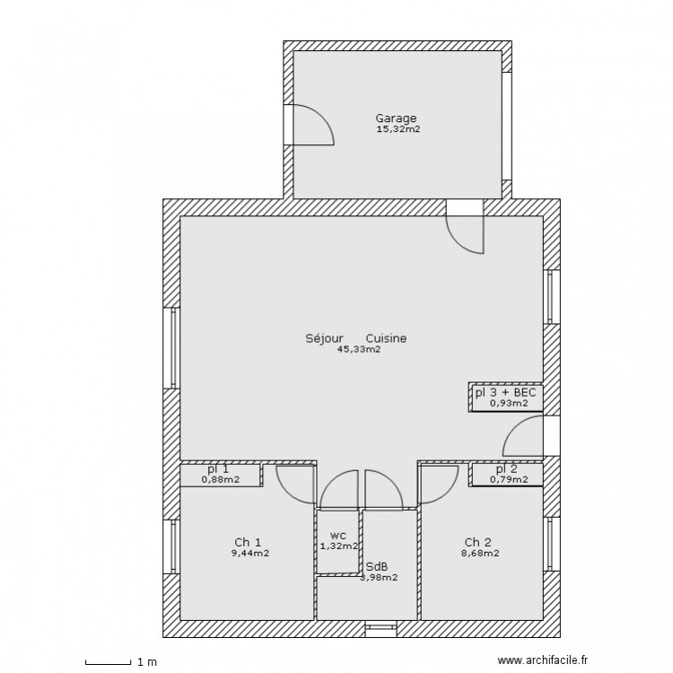 T3 plein pied bis. Plan de 0 pièce et 0 m2