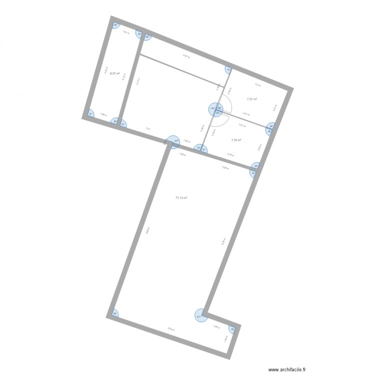 xv39.7. Plan de 4 pièces et 94 m2