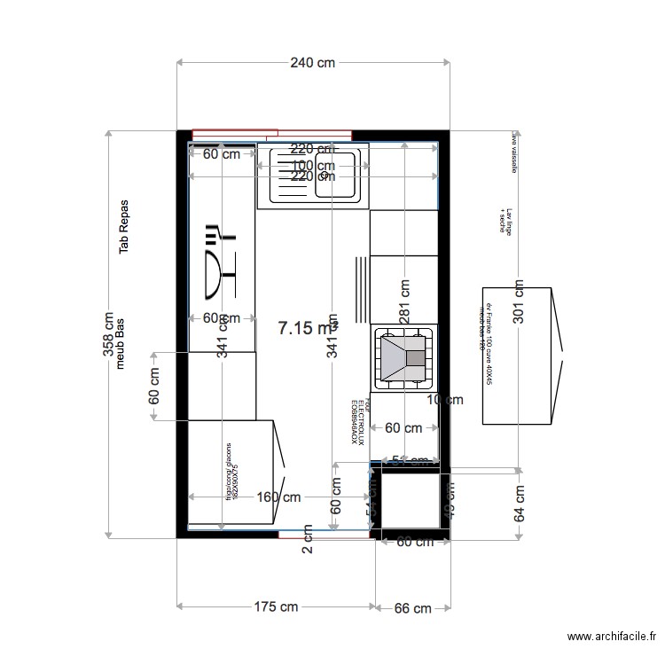 cuisine monet U. Plan de 0 pièce et 0 m2