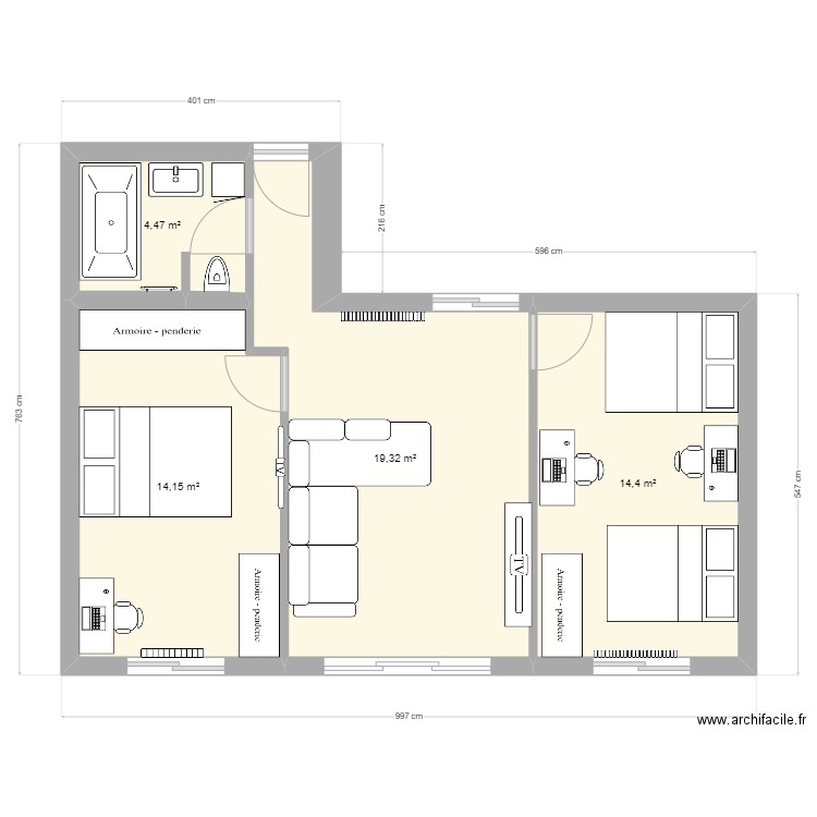 extension garage V2. Plan de 0 pièce et 0 m2