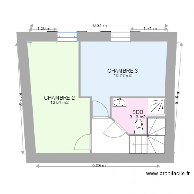 chambres 1er etage  V9. Plan de 0 pièce et 0 m2