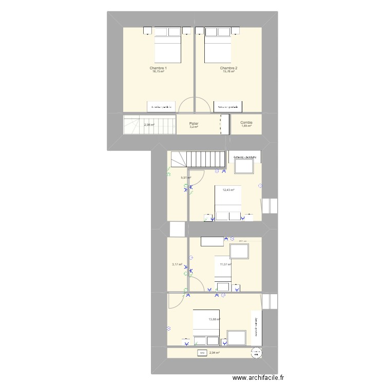 poizay. Plan de 0 pièce et 0 m2