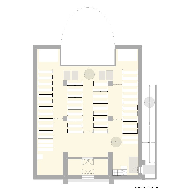 EGLISE MERCUROL INTERIEUR. Plan de 2 pièces et 212 m2