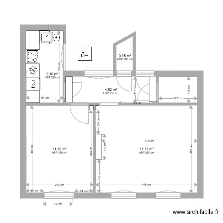 Appartement Olivier Egleme Plan existant. Plan de 0 pièce et 0 m2