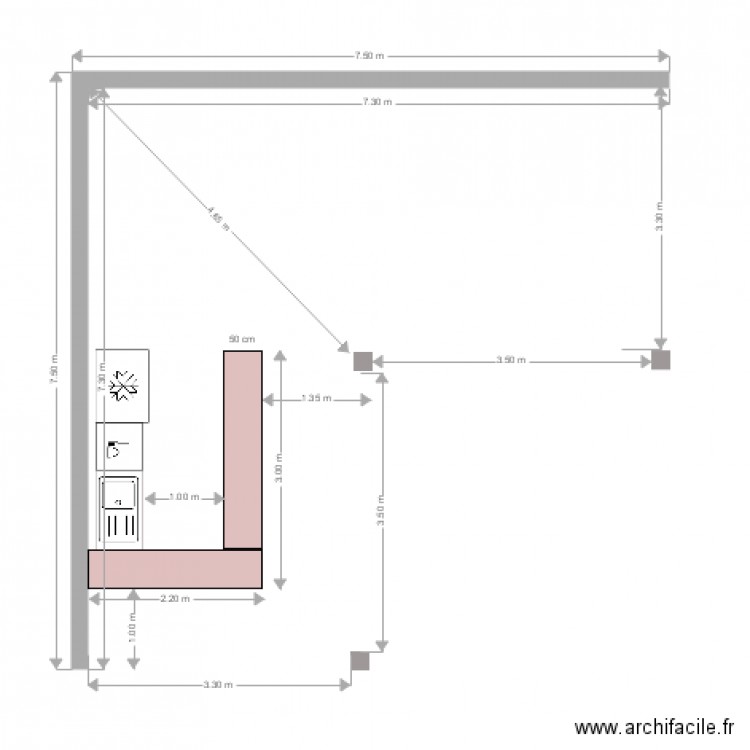 piscine pool bar en L 1807. Plan de 0 pièce et 0 m2