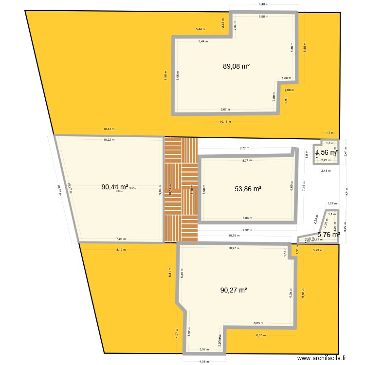 Cadastre. Plan de 6 pièces et 334 m2