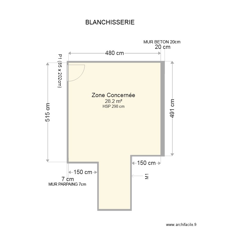 BLANCHISSERIE. Plan de 0 pièce et 0 m2