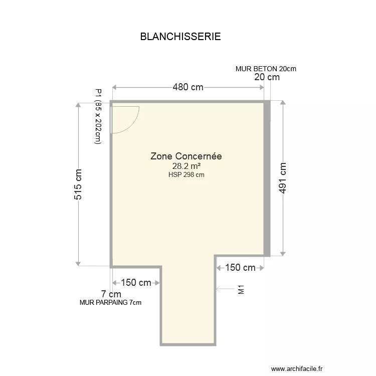 BLANCHISSERIE. Plan de 
