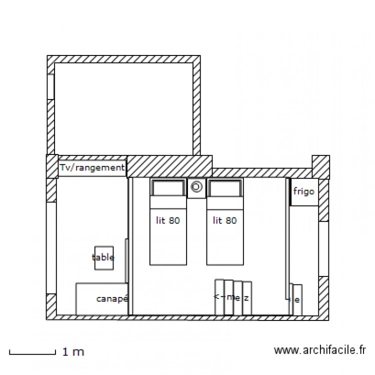 Appt T2 Le Revit chambre mezzanine. Plan de 0 pièce et 0 m2