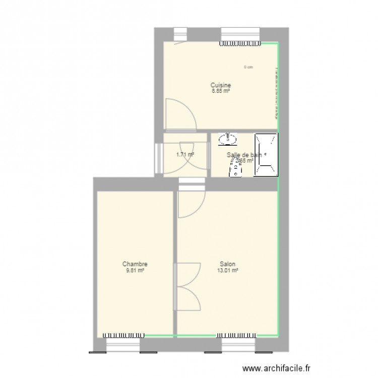 RDC lot 2 modifié. Plan de 0 pièce et 0 m2