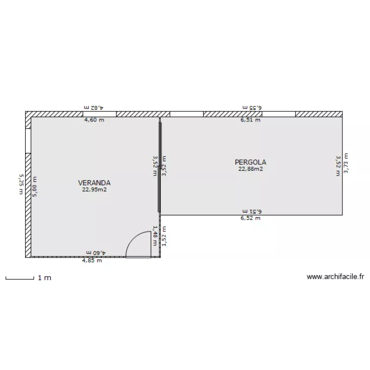 LEDAN VERANDA. Plan de 