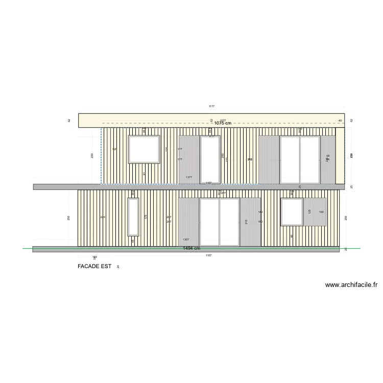 Facade EST Isopspan. Plan de 
