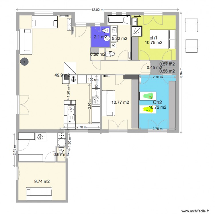 Maison Mamie. Plan de 0 pièce et 0 m2