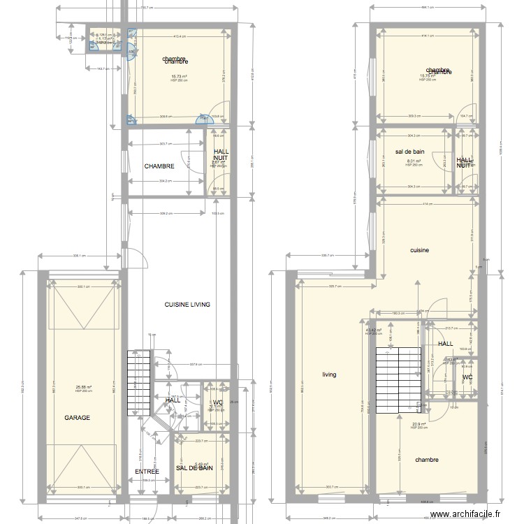 REZ SITUATION EXISTANT modification 3. Plan de 0 pièce et 0 m2