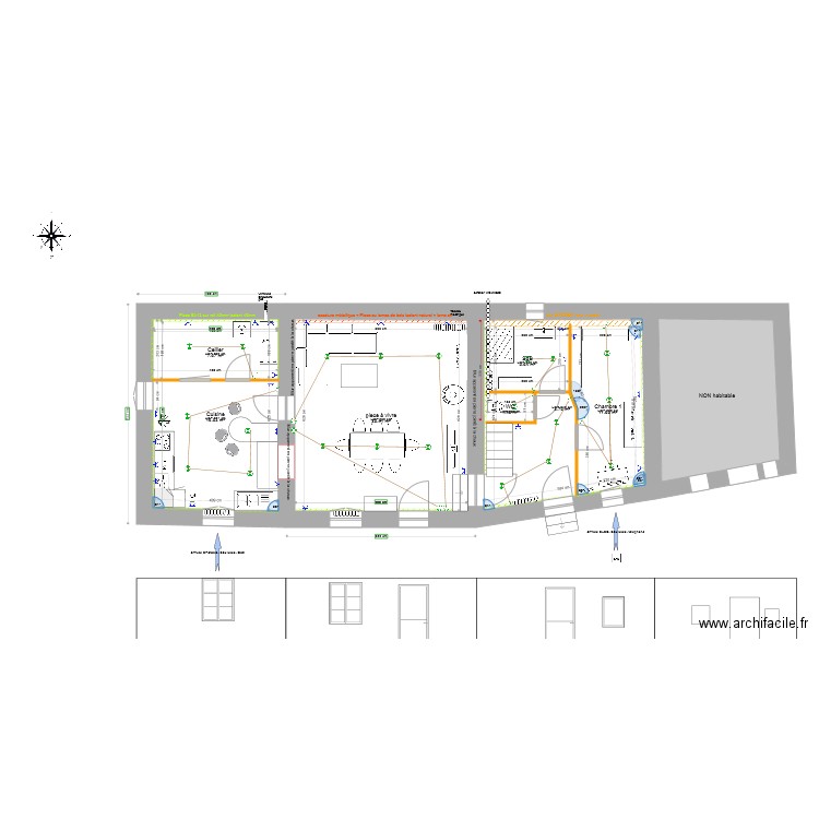 RDC habitation coté V5. Plan de 0 pièce et 0 m2