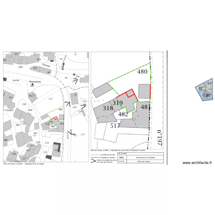 Plan de masse. Plan de 