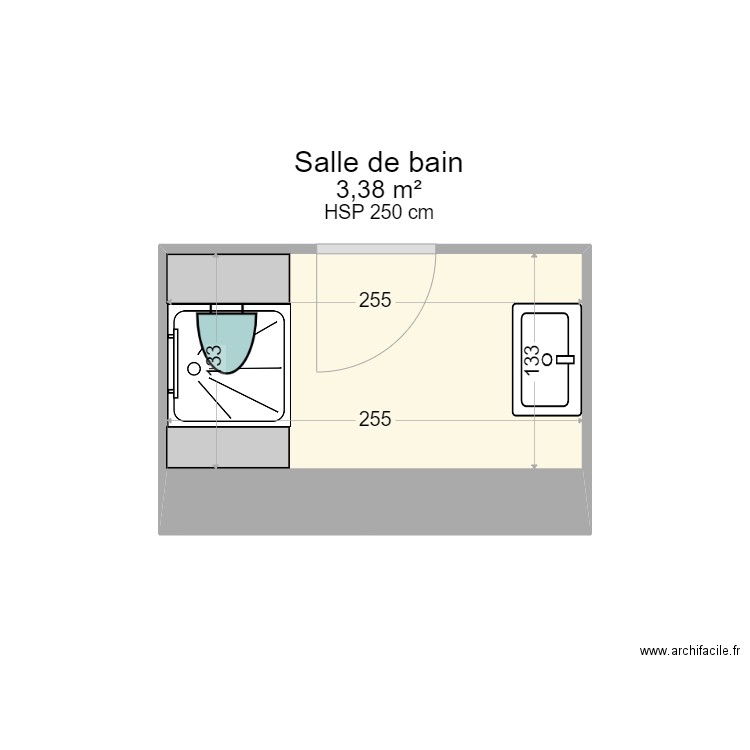 FAVIER. Plan de 1 pièce et 3 m2