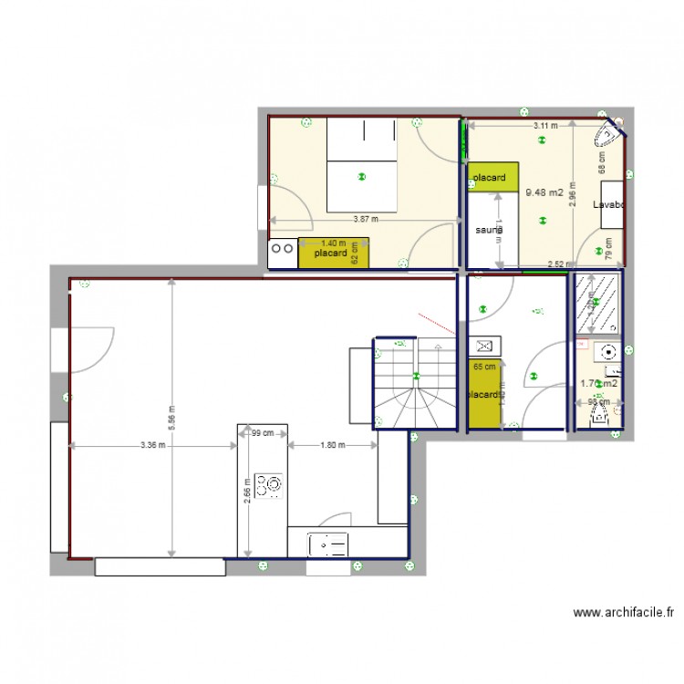 rez de chaussez avec murs. Plan de 0 pièce et 0 m2