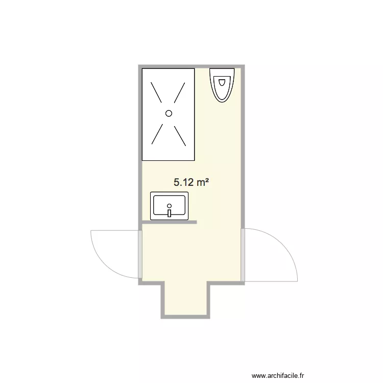 Salle de bain Romane et Paul. Plan de 