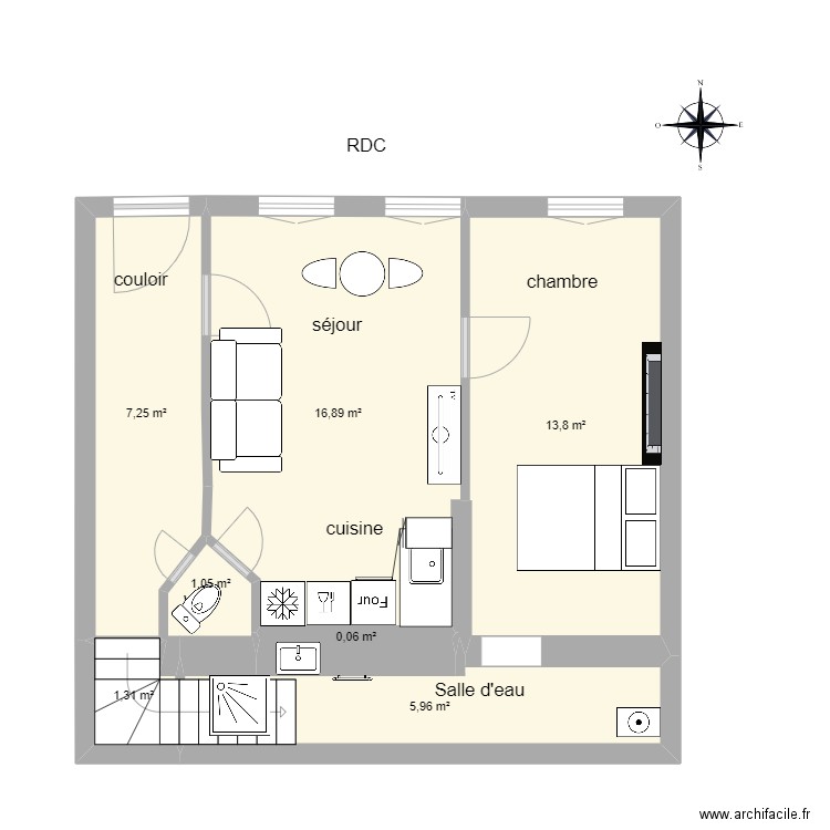 Rochefort plan projeté. Plan de 21 pièces et 140 m2