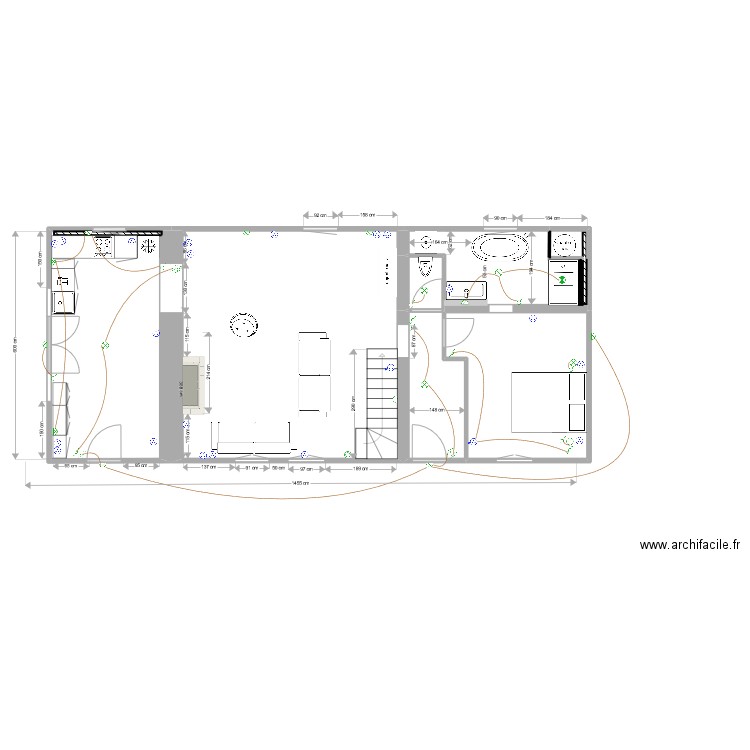 La Poupeliniere RDC electrique 03.22. Plan de 6 pièces et 78 m2