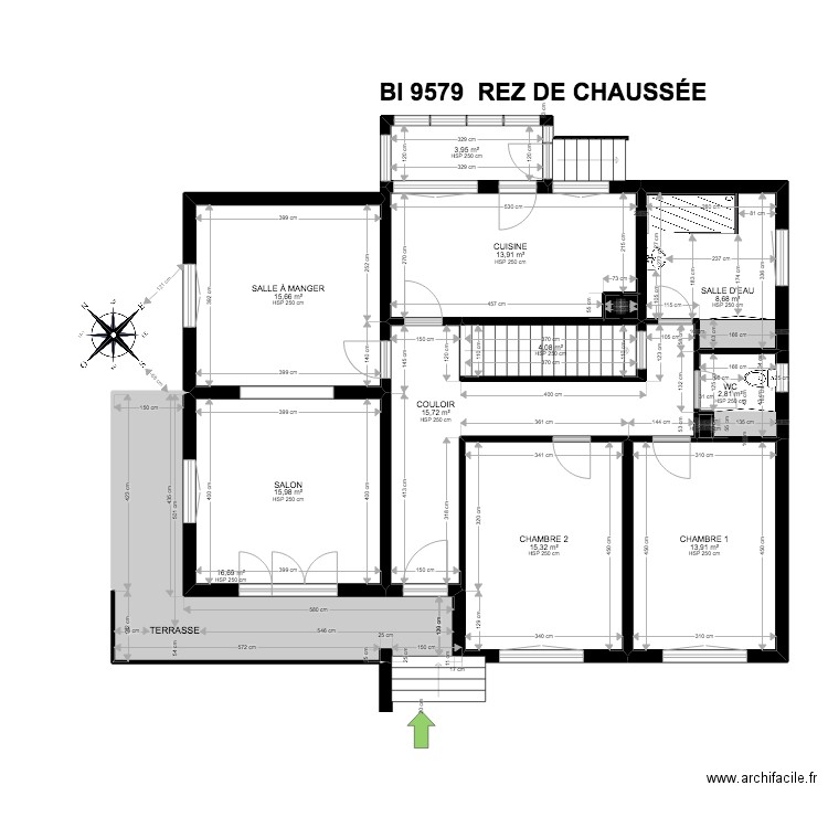 BI 9579. Plan de 33 pièces et 349 m2