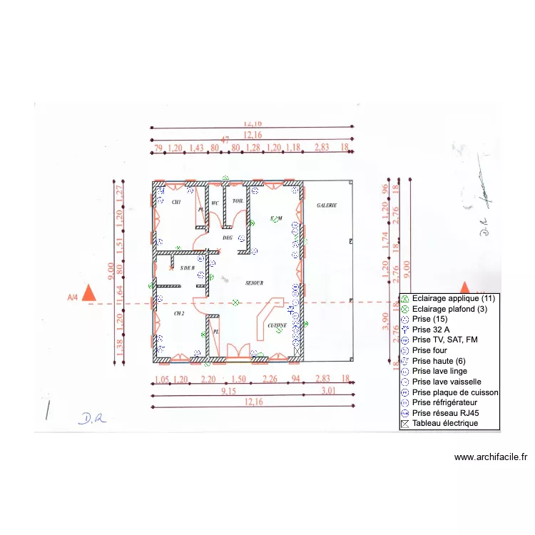 Plan villa TSTP P&eacute;rrin. Plan de 