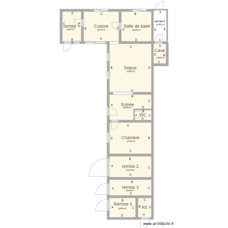 richard rdc. Plan de 12 pièces et 102 m2