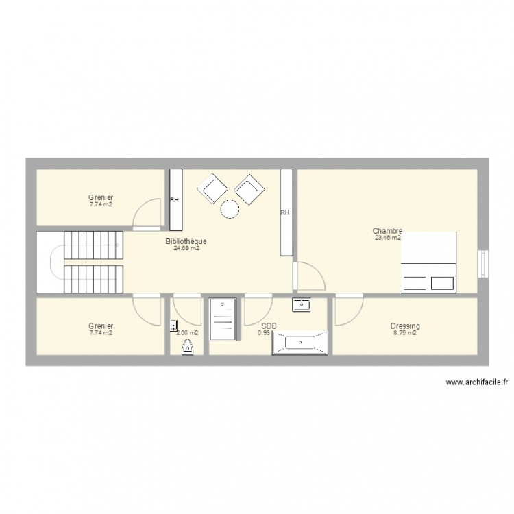 Maison grenier 18. Plan de 0 pièce et 0 m2