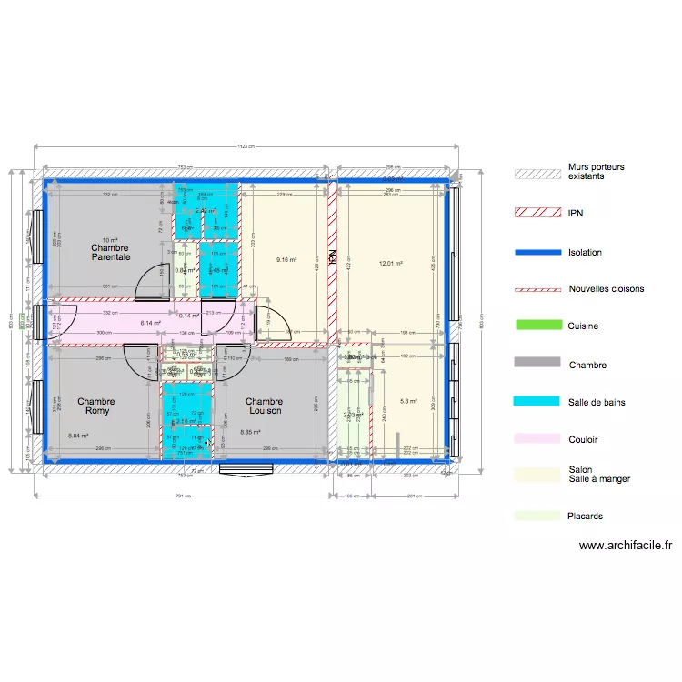 plan disposition nouvelles cloisons. Plan de 
