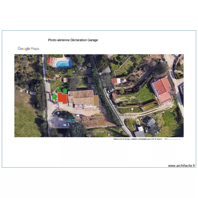 Photo a&eacute;rienne D&eacute;claration Garage. Plan de 