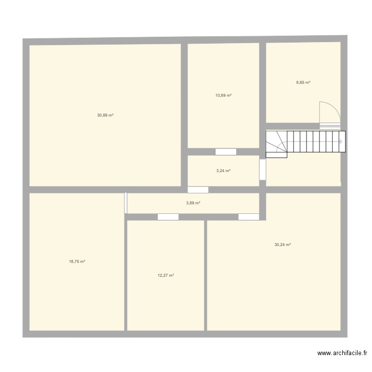 etage actel. Plan de 8 pièces et 119 m2