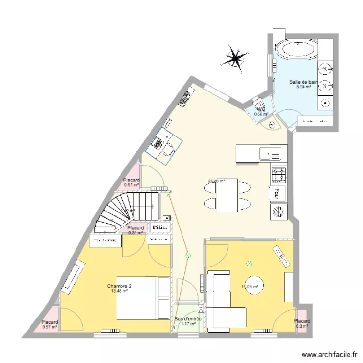 Appartement am&eacute;nag&eacute; 6. Plan de 