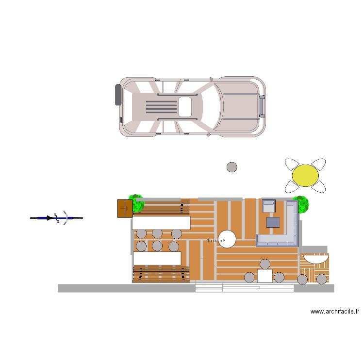 terrasse. Plan de 0 pièce et 0 m2