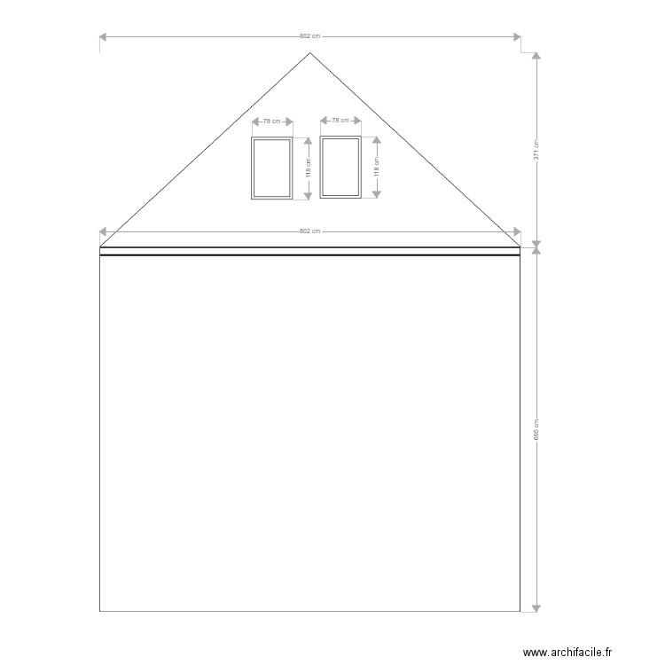 Facade Est ouest projet. Plan de 0 pièce et 0 m2