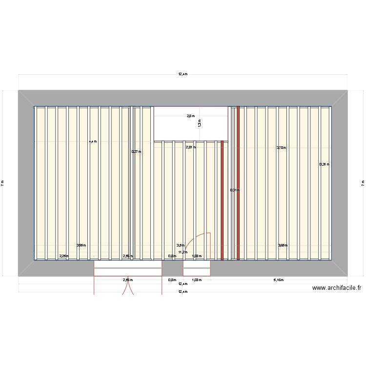 facade original grand batiment. Plan de 2 pièces et 130 m2