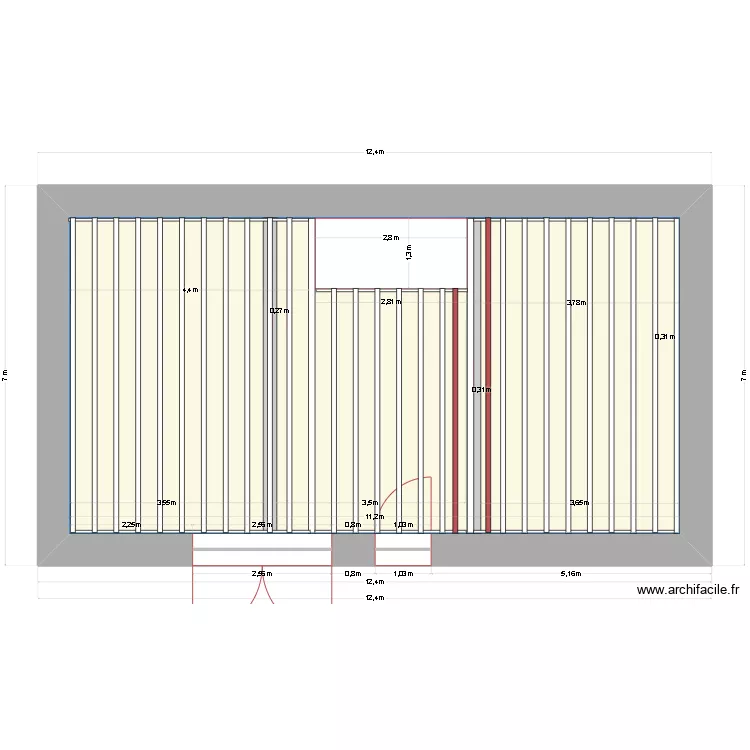 facade original grand batiment. Plan de 
