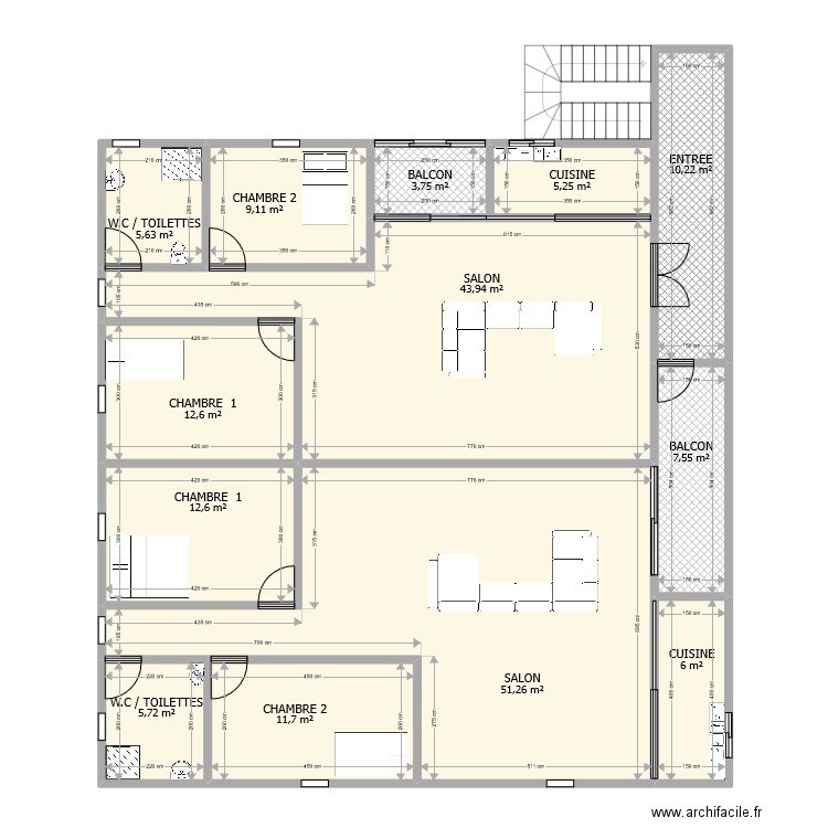 plan BRK 2022. Plan de 13 pièces et 185 m2